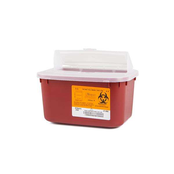 Container Sharps 1gal Medium Polypropylene Red/Black Ea, 24 EA/CA